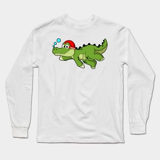 Dinosaur at Swimming under Water Long Sleeve T-Shirt